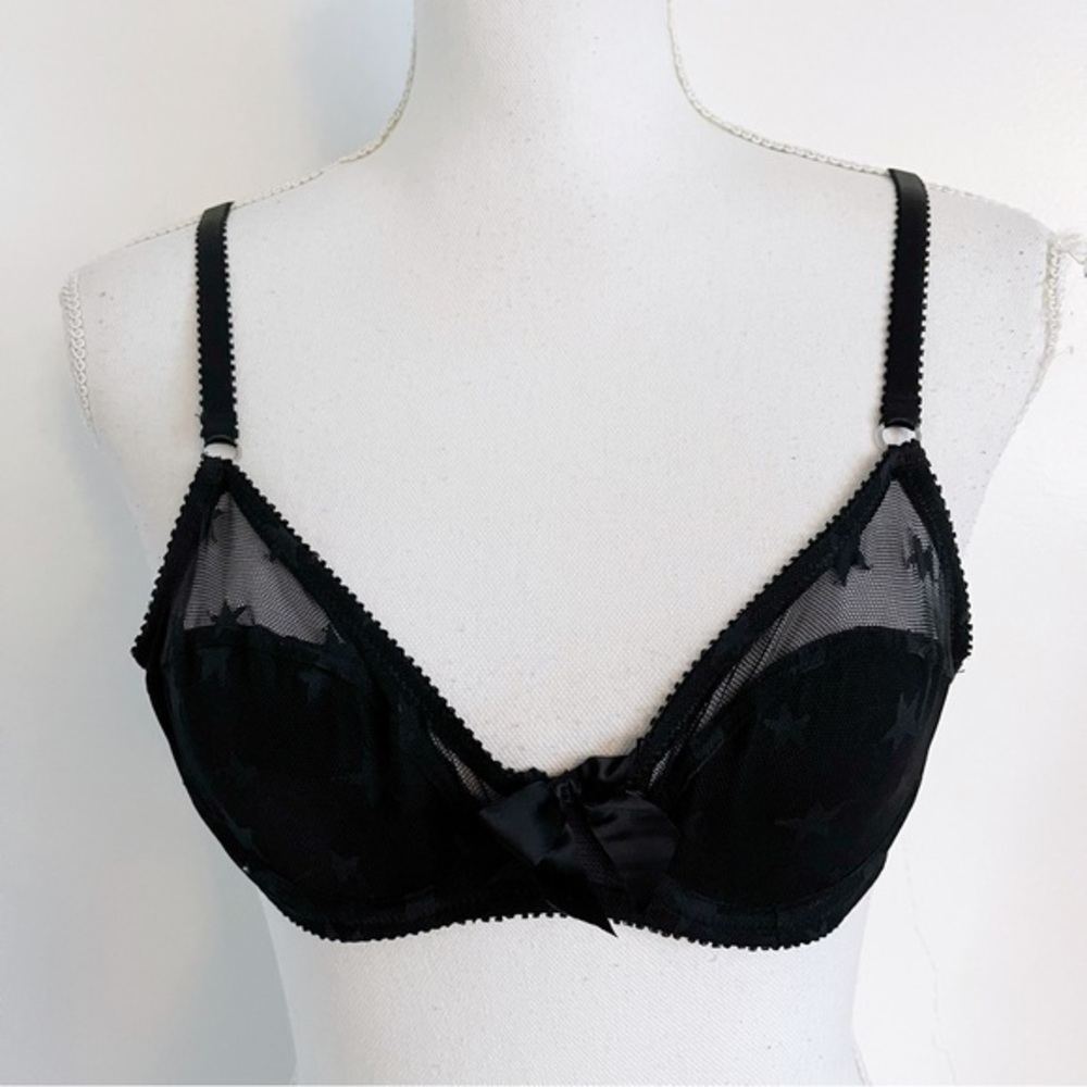 Aerie • Black Star Mesh Unpadded Bra